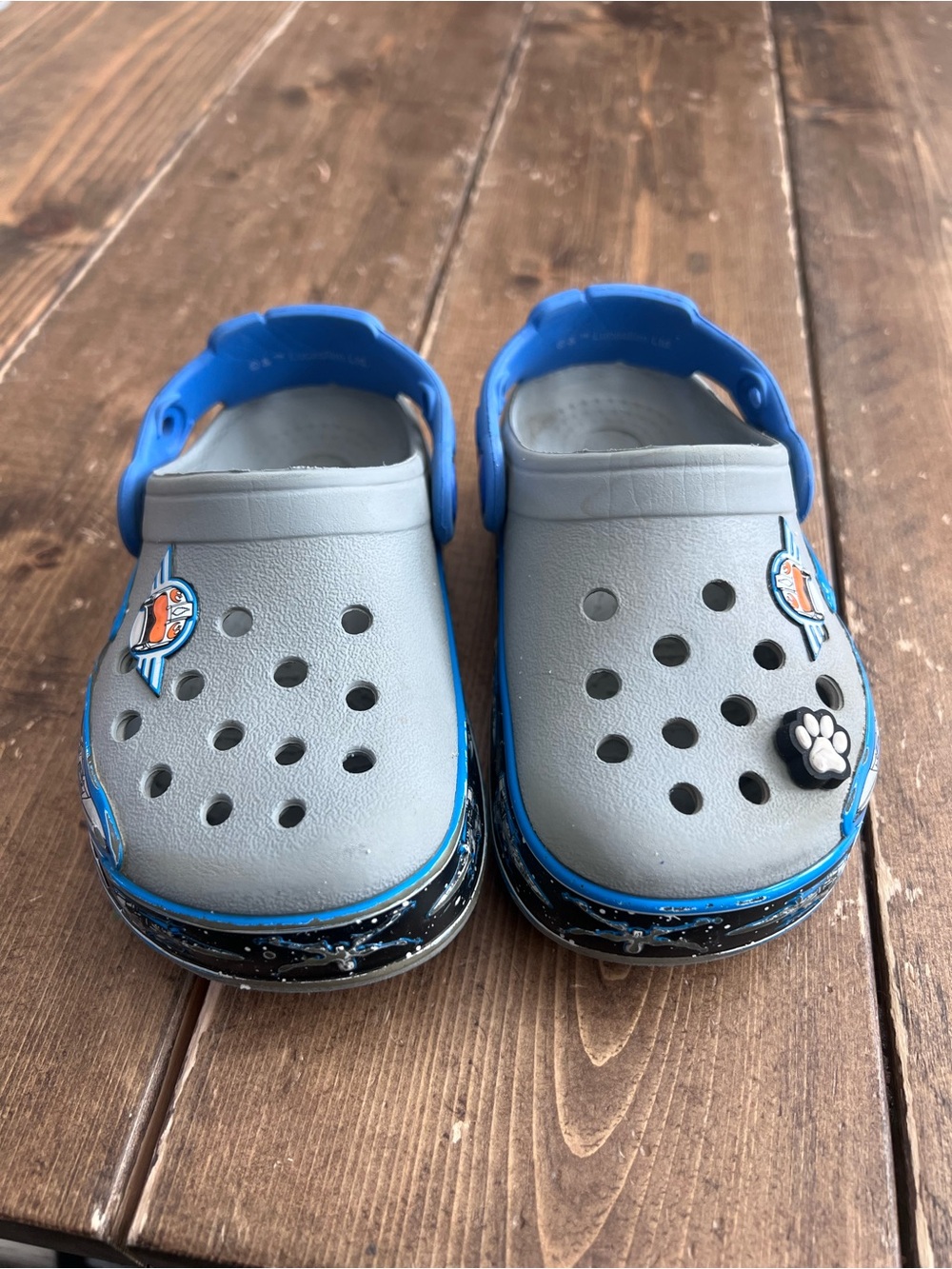 CROCS Kids Light Gray and Blue Clogs with StarWars